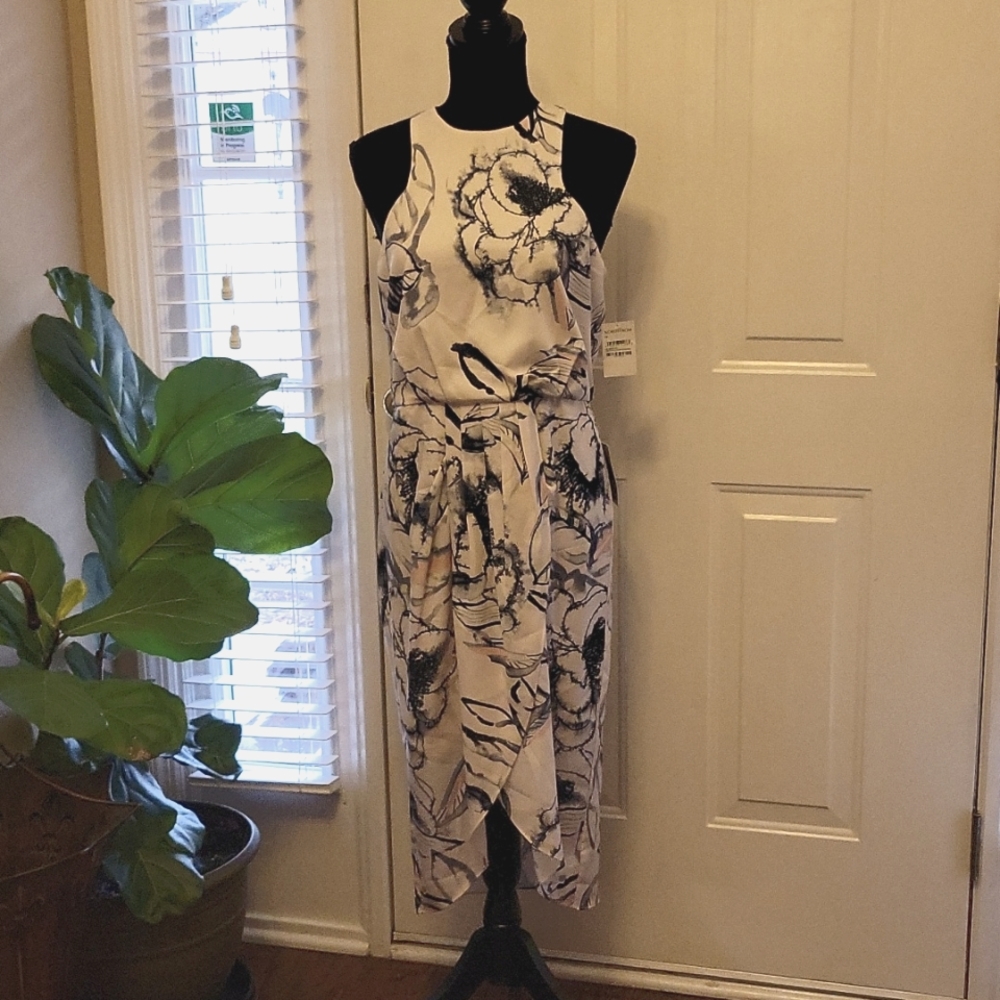 Chelsea28 Nordstrom pink crystal enlighten print sleeveless lined dress 10 NEW…